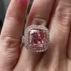 8ct Fancy Intense Pink cushion Sapphire Ring
