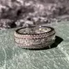 7.35ctw Asscher Cut White Sapphire Eternity Band