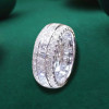 7.35ctw Asscher Cut White Sapphire Eternity Band