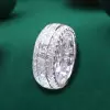 7.35ctw Asscher Cut White Sapphire Eternity Band