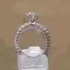 2ct Round Cut White Sapphire 2pcs Bridal Set
