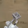 2ct Halo Cushion Cut  White Sapphire Engagement Ring