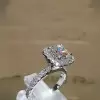2ct Halo Cushion Cut  White Sapphire Engagement Ring
