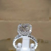 2ct Halo Cushion Cut  White Sapphire Engagement Ring