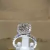 2ct Halo Cushion Cut  White Sapphire Engagement Ring