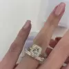 3ct Halo Radiant Cut Engagement Ring With A Eternity Band