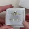 3ct Halo Radiant Cut Engagement Ring With A Eternity Band