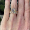 4ct Halo Cushion Bridal Set ring/2pcs