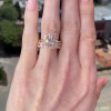 4ct Halo Cushion Bridal Set ring/2pcs