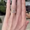 4ct Halo Cushion Bridal Set ring/2pcs