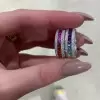 3.55ctw Princess Cut Multi-colored Sapphire Eternity Band