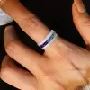 3.55ctw Princess Cut Multi-colored Sapphire Eternity Band