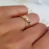 Dainty Round Cut White Sapphire Wedding Ring Set