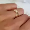 Dainty Round Cut White Sapphire Wedding Ring Set