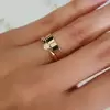Dainty Round Cut White Sapphire Wedding Ring Set