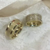 2.35ctw Round Cut White Sapphire Couples Rings in Gold