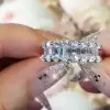 3ct Round Cut White Sapphire 2pcs Bridal Set