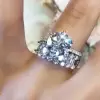 3ct Round Cut White Sapphire 2pcs Bridal Set