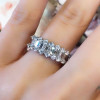 3ct Round Cut White Sapphire 2pcs Bridal Set