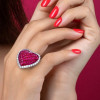 7.99ct Princess Cut Ruby Heart Engagement Ring