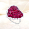 7.99ct Princess Cut Ruby Heart Engagement Ring