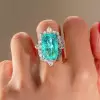 14ct Cushion Cut Paraiba Halo Cocktail Ring