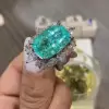 14ct Cushion Cut Paraiba Halo Cocktail Ring