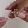 4ct Oval Cut White Sapphire 2pcs Bridal Set in Gold