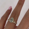 4ct Oval Cut White Sapphire 2pcs Bridal Set in Gold