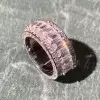 6.55ct Emerald Cut White Sapphire Eternity Band for Men
