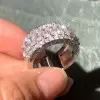6.55ct Emerald Cut White Sapphire Eternity Band for Men