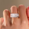 6.55ct Emerald Cut White Sapphire Eternity Band for Men
