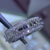 6.55ct Emerald Cut White Sapphire Eternity Band for Men