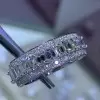 6.55ct Emerald Cut White Sapphire Eternity Band for Men