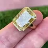 Radiant Cut Yellow Sapphire Engagement Ring
