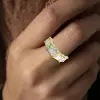 15ctw Asscher Cut Two Tone Eternity Ring