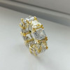 15ctw Asscher Cut Two Tone Eternity Ring