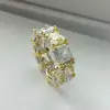 15ctw Asscher Cut Two Tone Eternity Ring