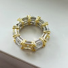 15ctw Asscher Cut Two Tone Eternity Ring