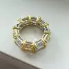 15ctw Asscher Cut Two Tone Eternity Ring
