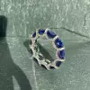 2.25ct Oval Cut Blue Sapphire  Eternity Band