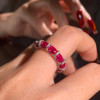 2.25ct Oval Cut Ruby Eternity Band