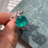 5ct Oval Cut Emerald Leaves Cocktail Ring