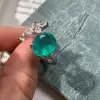 5ct Oval Cut Emerald Leaves Cocktail Ring