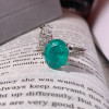 5ct Oval Cut Emerald Leaves Cocktail Ring