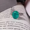 5ct Oval Cut Emerald Leaves Cocktail Ring