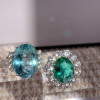 8ct Oval Cut Emerald Halo Engagement Ring