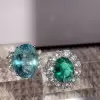 8ct Oval Cut Emerald Halo Engagement Ring