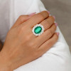 8ct Oval Cut Emerald Halo Engagement Ring