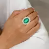 8ct Oval Cut Emerald Halo Engagement Ring